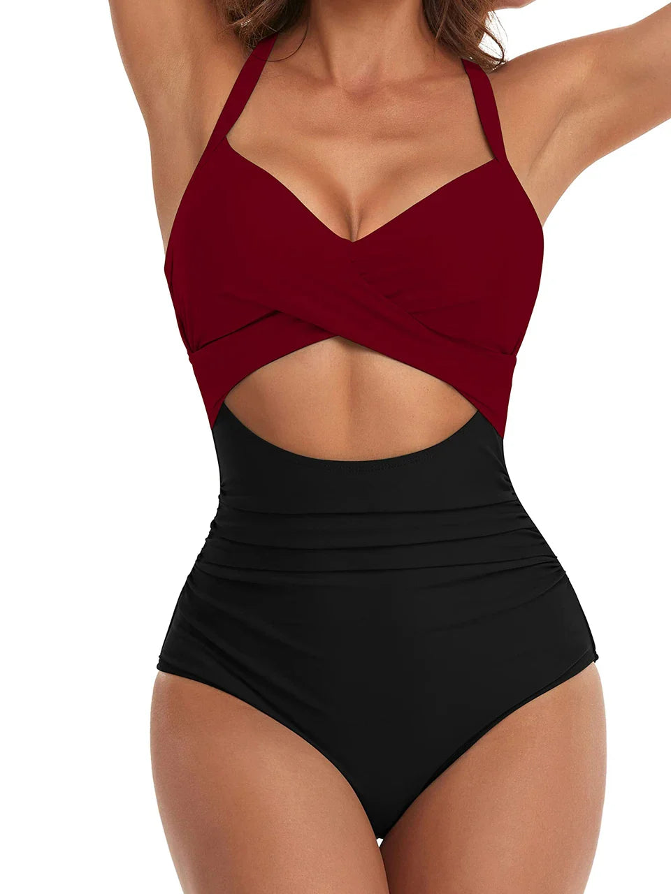 Costume da Bagno Donna con Controllo della Pancia – Alto in Vita e Arricciato