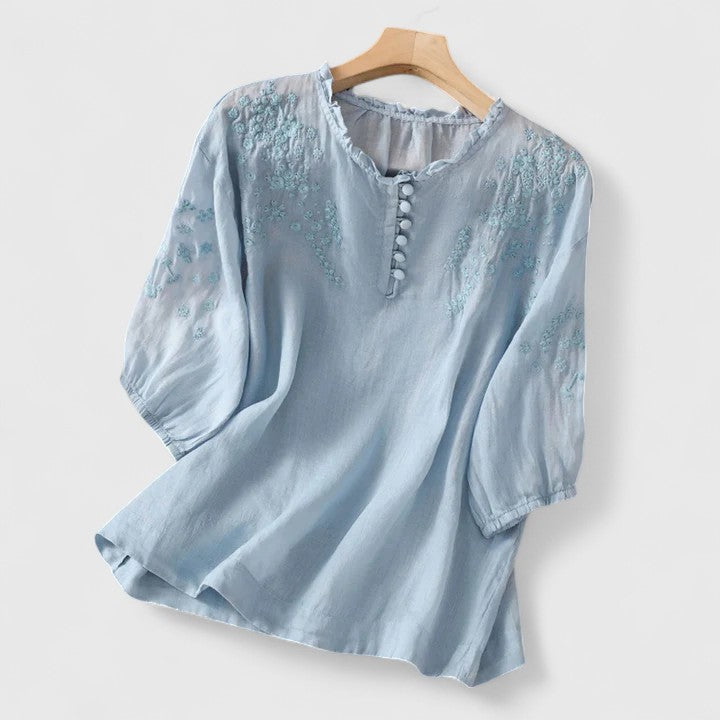 Vasilene | Elegante Bluse mit Knopfleiste