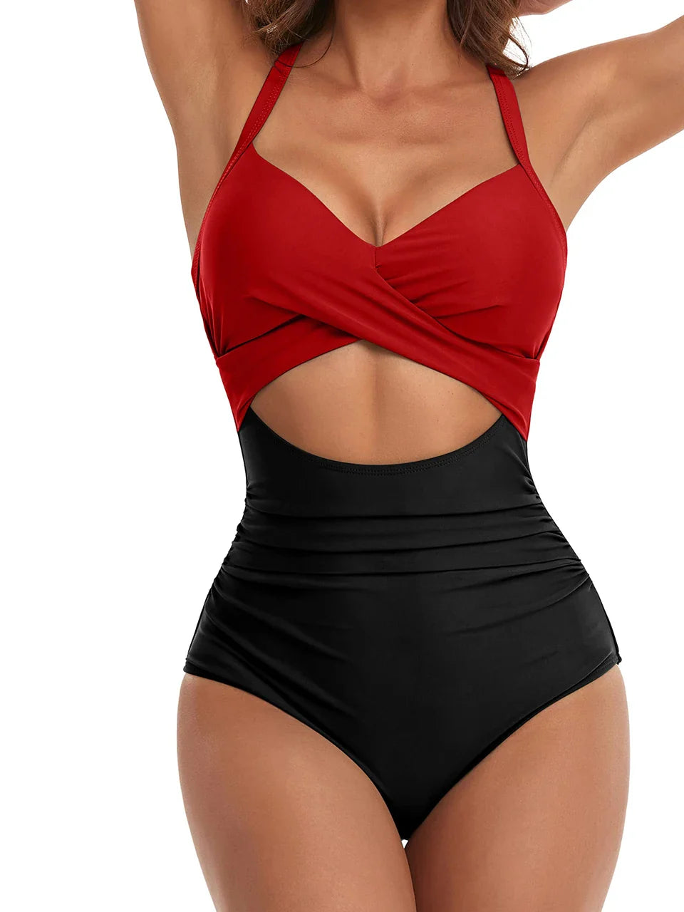 Costume da Bagno Donna con Controllo della Pancia – Alto in Vita e Arricciato