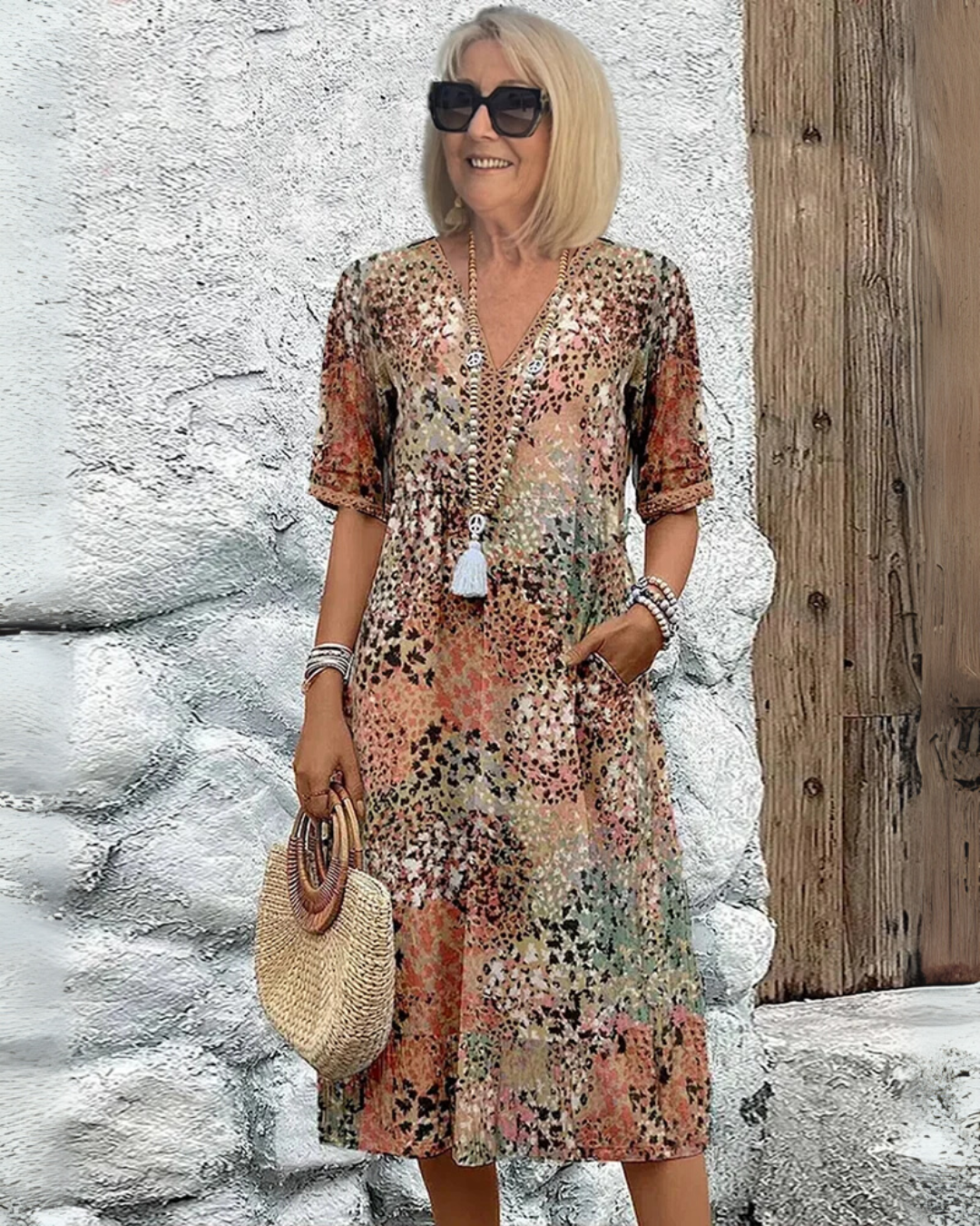 Isabeau | Printed Midi Dress