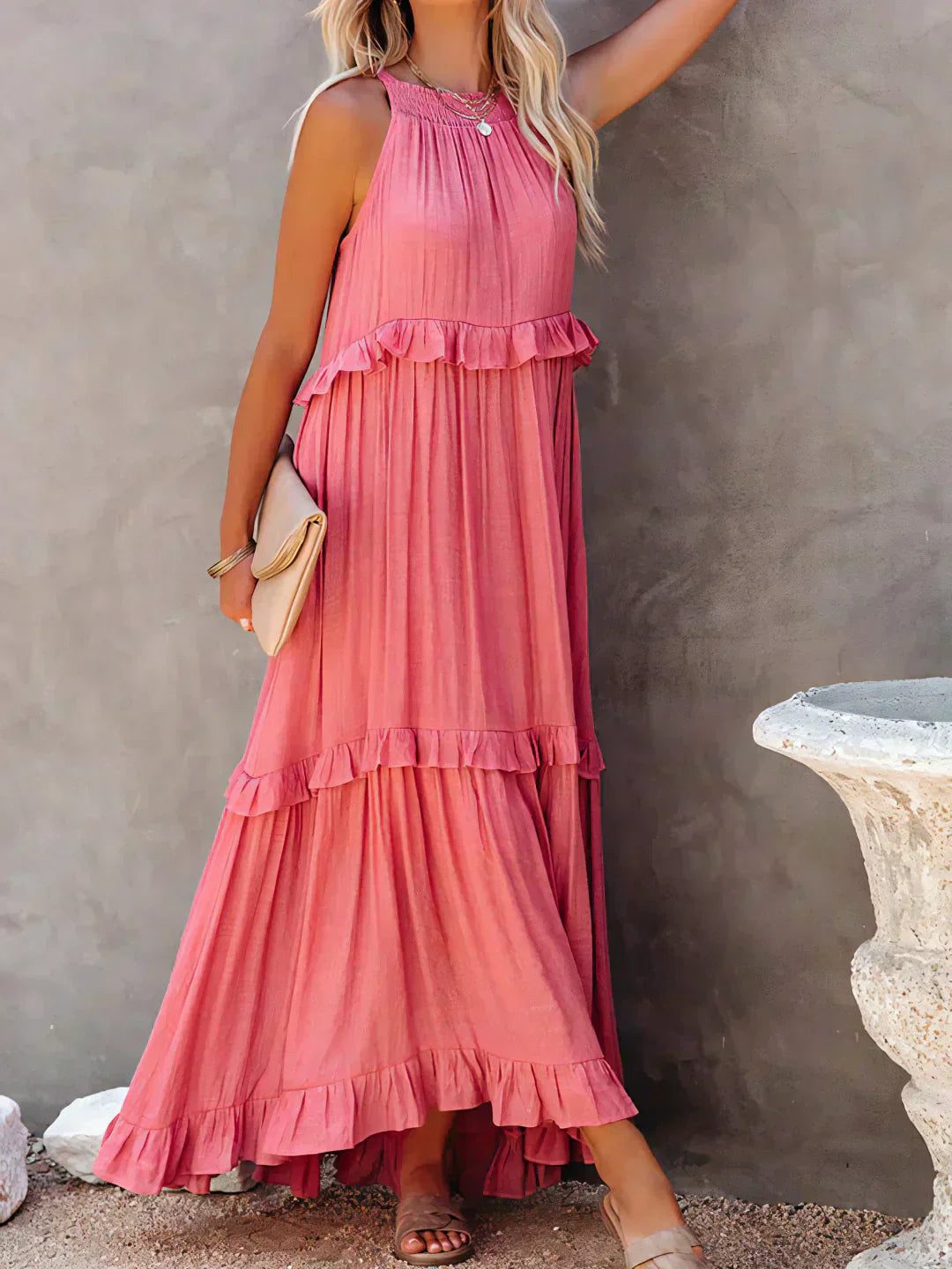 Sarah | Abito Maxi con Volant Halter (Quasi Esaurito)