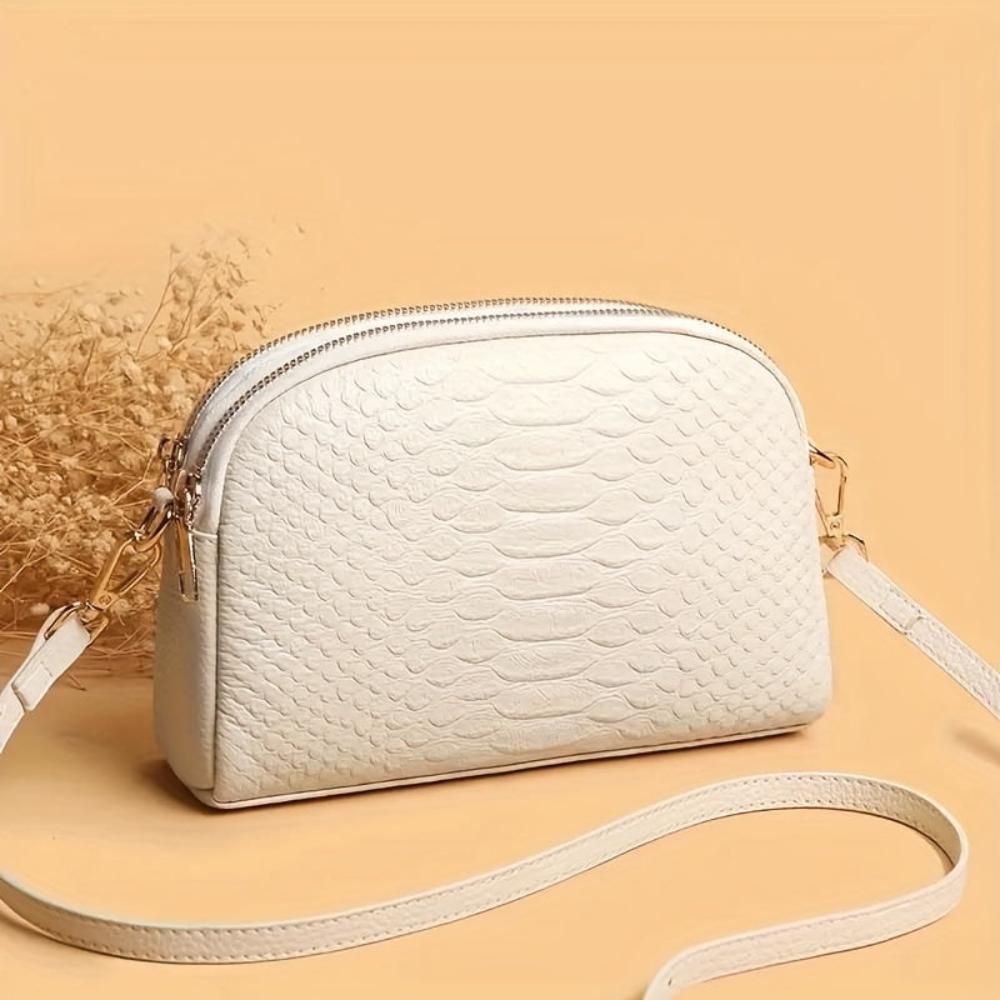 Cora | Chic Borsa Mini a Tracolla in Faux Leather con Texture Coccodrillo