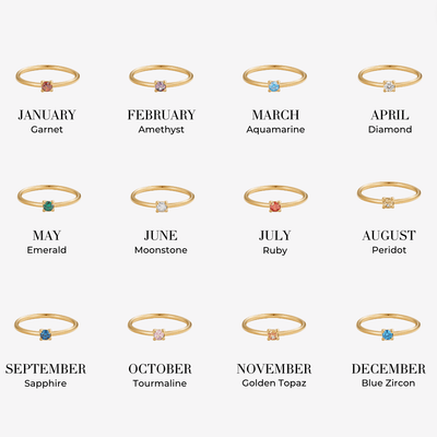 Bagues en or avec pierre de naissance