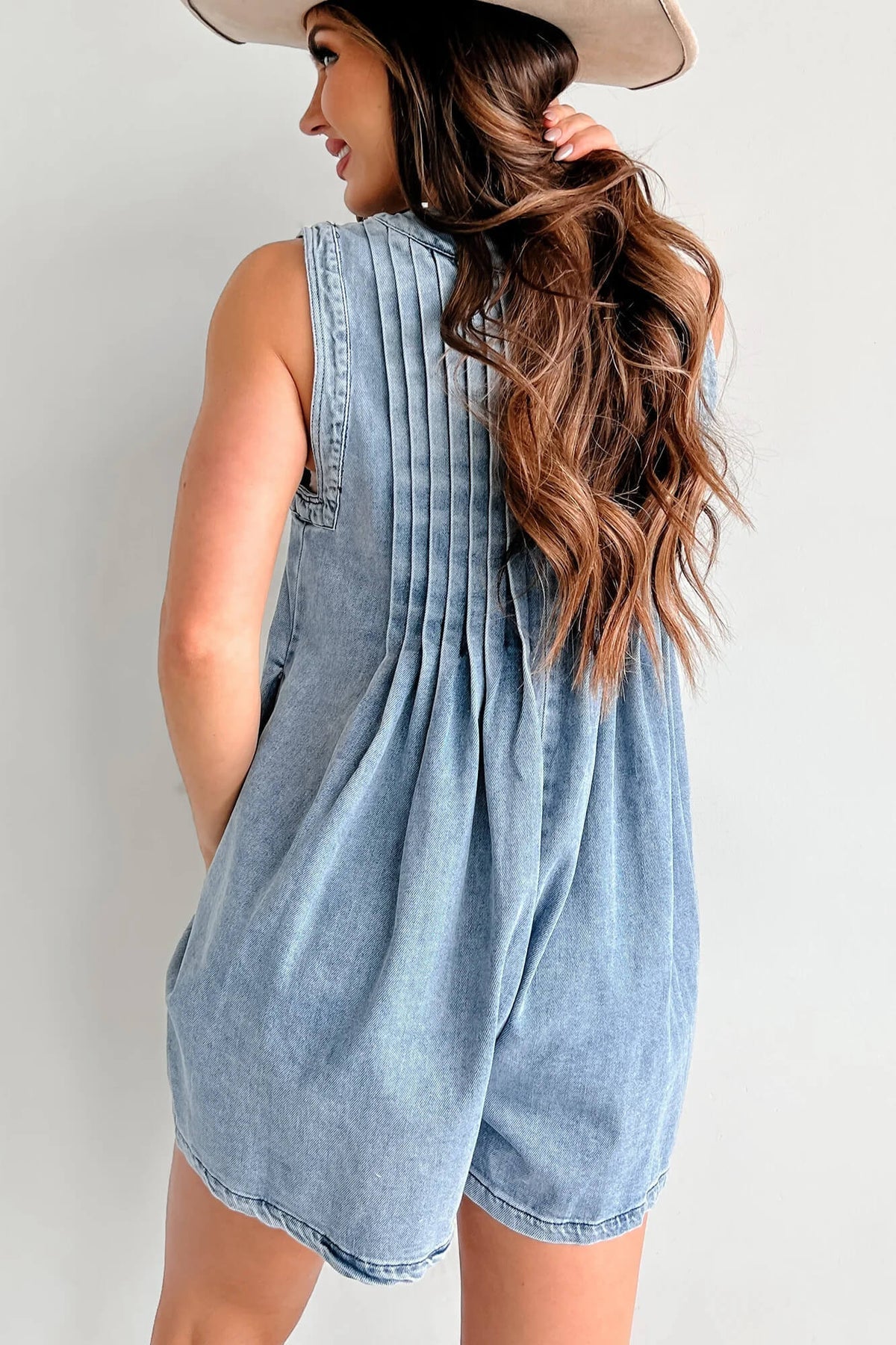 Abbey™ | Romper in Denim Leggero con Chiusura a Fiocco