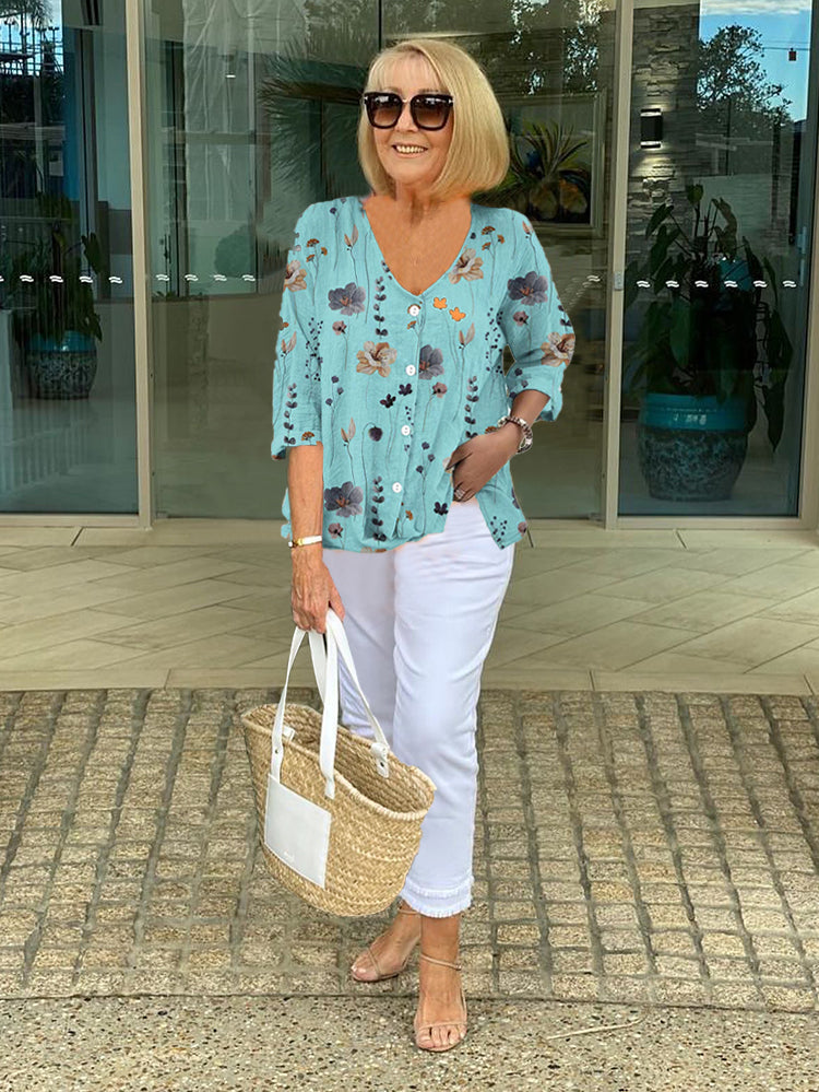 Lucia™ | Elegante blusa con fiori