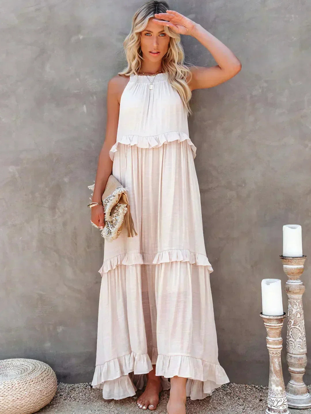Sarah | Abito Maxi con Volant Halter (Quasi Esaurito)