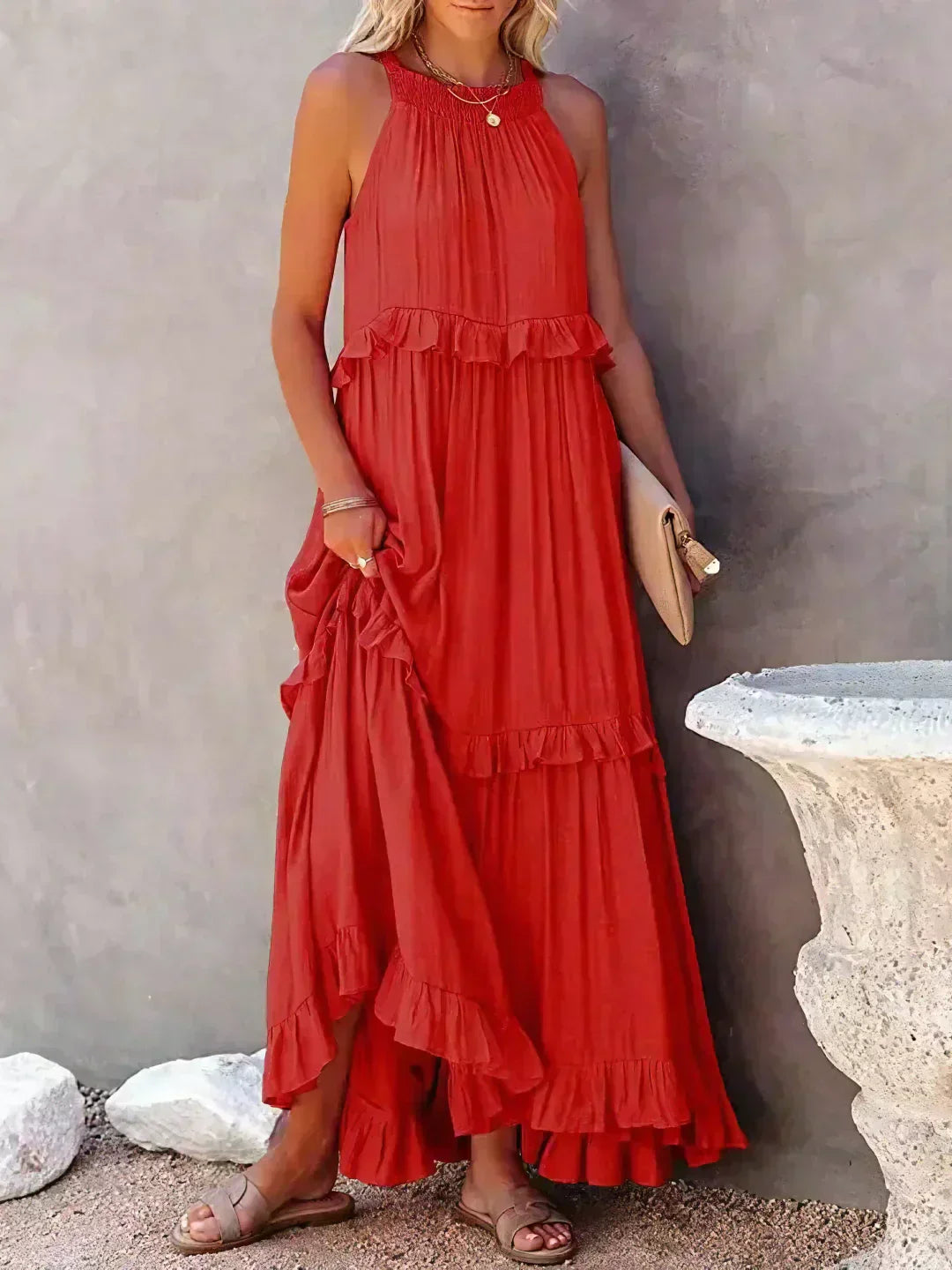 Sarah | Abito Maxi con Volant Halter (Quasi Esaurito)