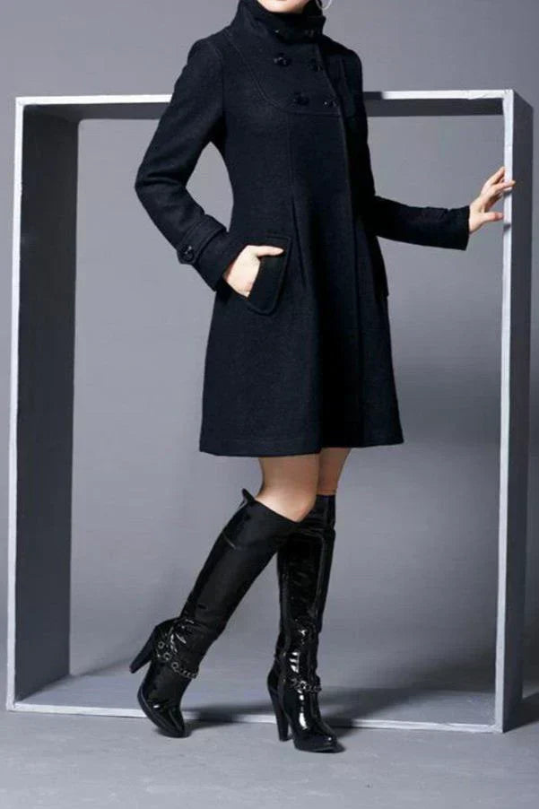 Aria™ | Elegant Wool Coat with Hood