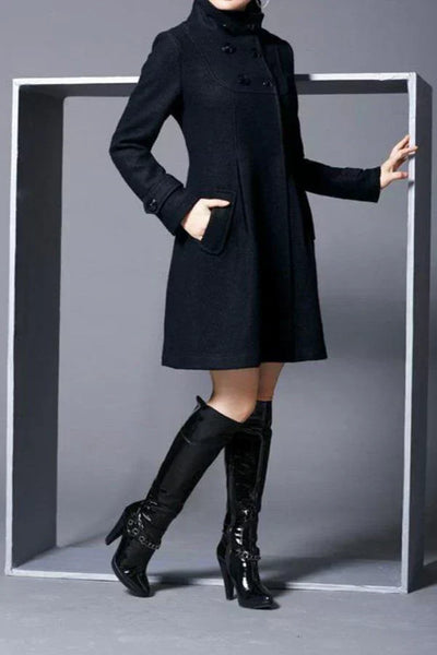 Aria™ | Elegant Wool Coat with Hood