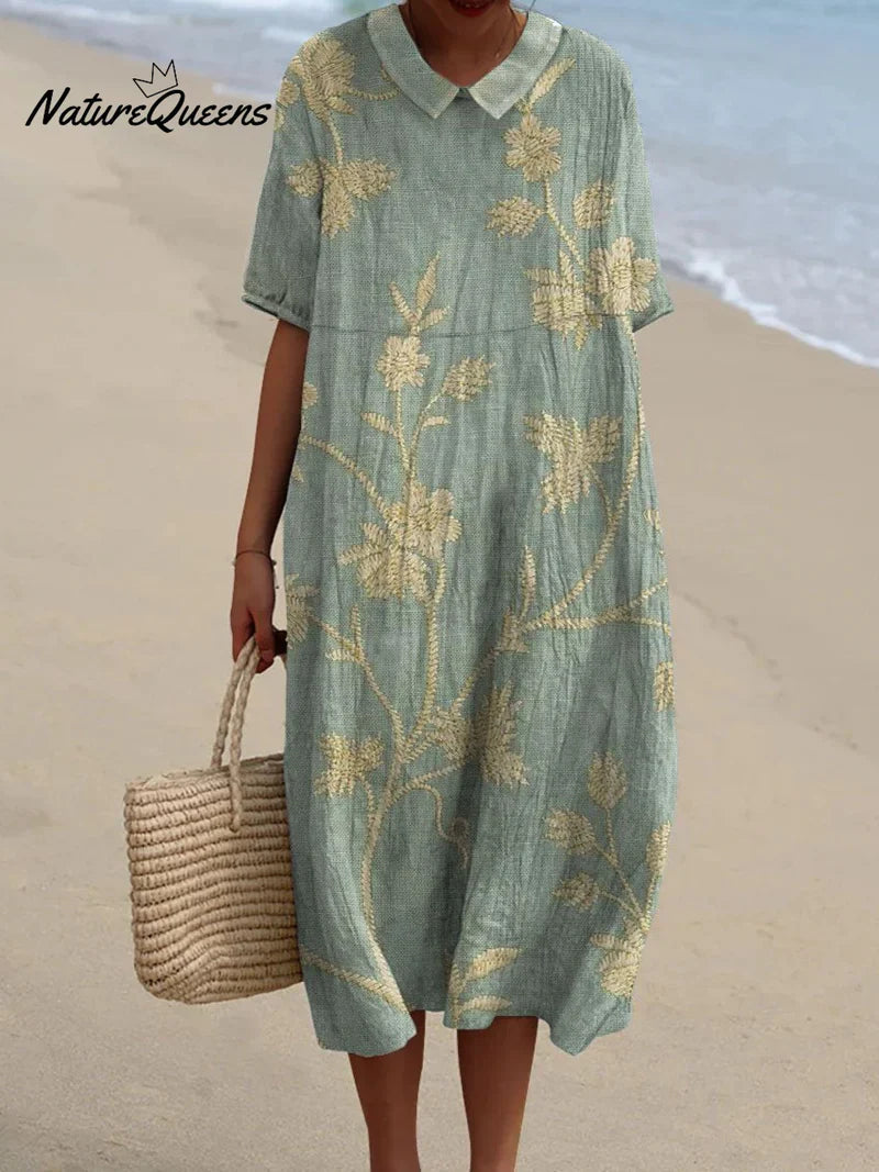 Anaëlle | Abito Floreale con Collo Peter Pan