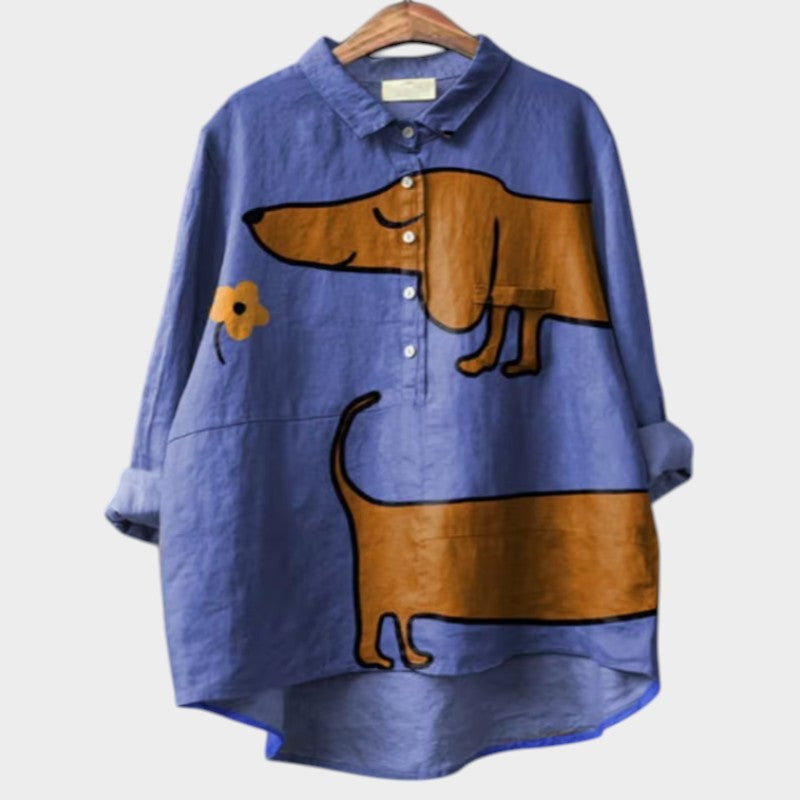 Nina™ | camicia oversize con disegno di cane