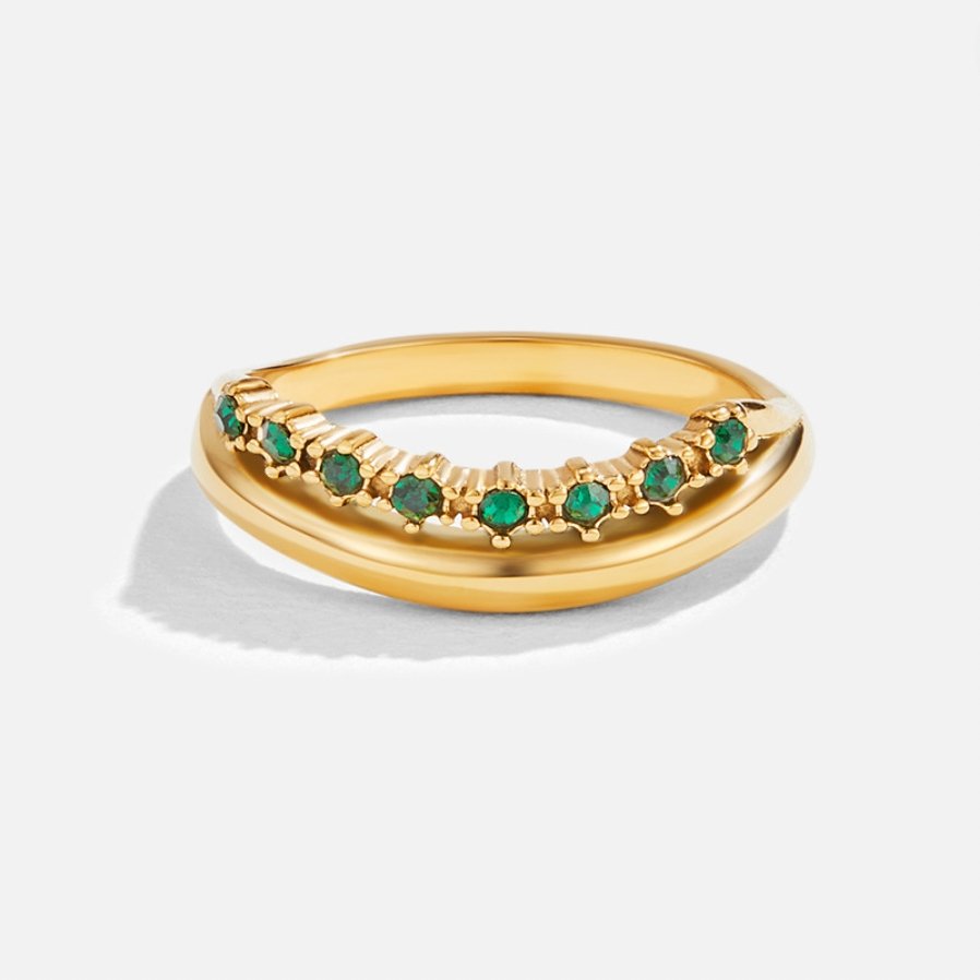 Marissa Emerald Green Layered Ring (bague superposée vert émeraude)