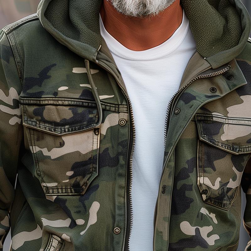 Fabian™ - Giacca Cargo Camo da Uomo con Cappuccio e Numerose Tasche