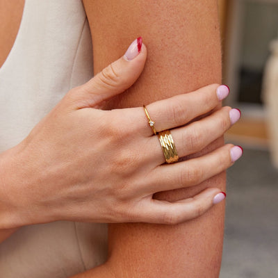 Bague en or à gros grains Rene