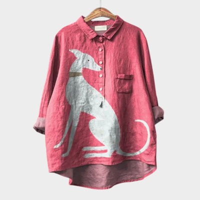 Nina™ | camicia oversize con disegno di cane