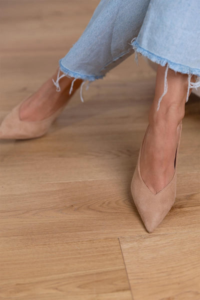 Marlena™ | Nude Slingback Heels with Slim Heel
