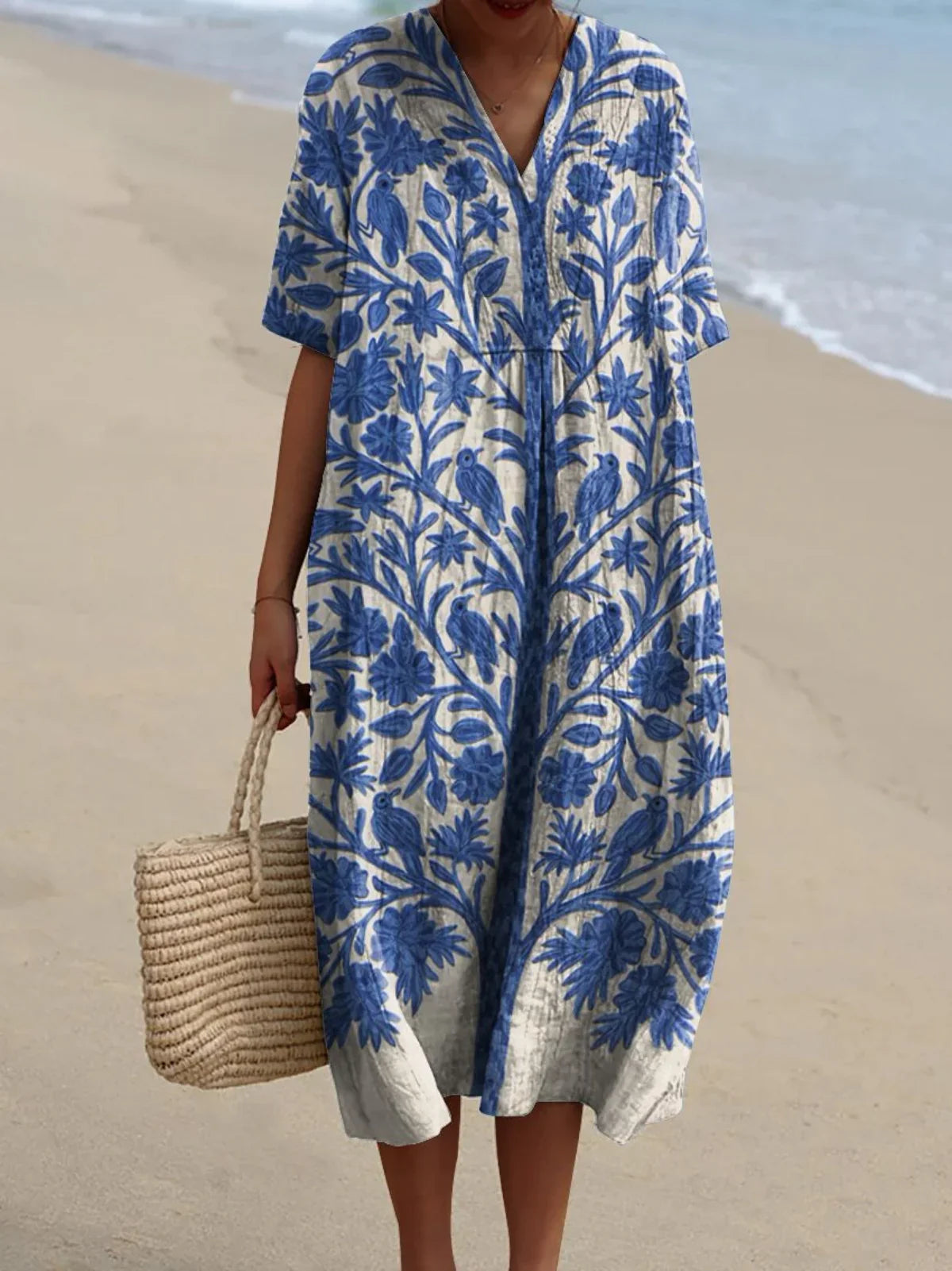 Oréa | Vestito Blu con Ricami